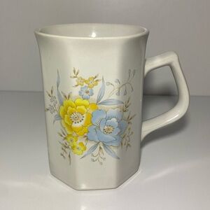 Vintage Japanese Floral Stoneware Mug